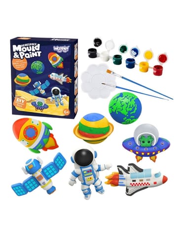 ⁨WOOPIE Zestaw Kreatywny z Farbami DIY Zrób Odlewy Gipsowe Figurki i Pomaluj - Zestaw Kosmiczny⁩ w sklepie Wasserman.eu