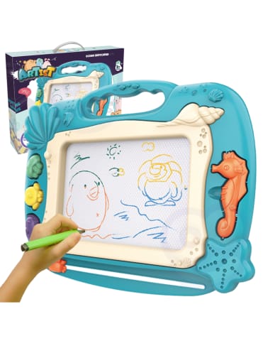 ⁨WOOPIE Znikopis Tablica Magnetyczna Kolorowa Stempelki Motyw Oceanu Zielony⁩ w sklepie Wasserman.eu