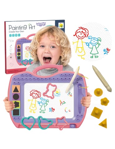 ⁨WOOPIE Znikopis Tablica Magnetyczna Kolorowa + Stempelki + Wzory⁩ w sklepie Wasserman.eu