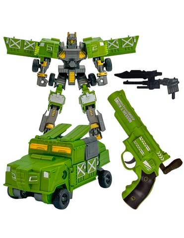 ⁨WOOPIE Zestaw 3w1 Robot Transformujący Pojazd Bojowy i Wyrzutnia na Strzałki Zielony⁩ w sklepie Wasserman.eu