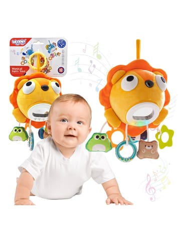 ⁨WOOPIE Baby Pluszowy Lew Maskotka Interaktywna Przytulanka Muzyczna z Zawieszkami i Gryzakami⁩ w sklepie Wasserman.eu