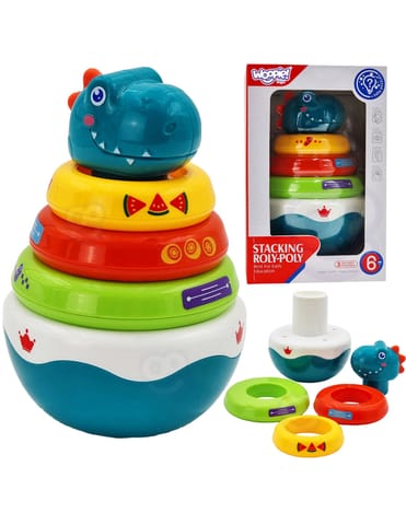 ⁨WOOPIE BABY Zabawka Sensoryczna Dino Układanka Piramidka dla Niemowląt⁩ w sklepie Wasserman.eu