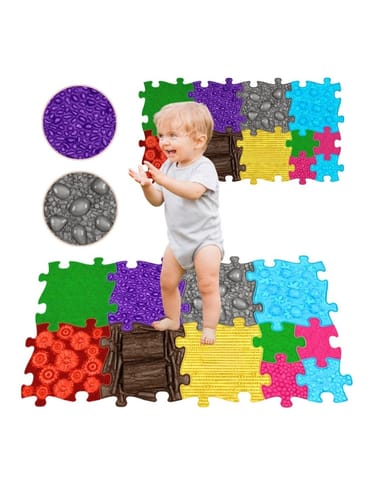 ⁨WOOPIE Mata Sensoryczna Ortopedyczna Puzzle 7 el. + 4 małe⁩ w sklepie Wasserman.eu