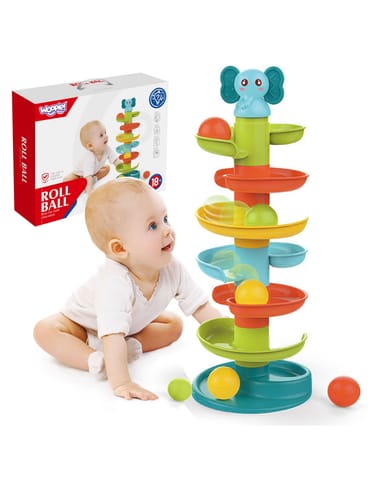 ⁨WOOPIE BABY Kulodrom Tor Kulkowy Zestaw Spirala + 3 Kulki⁩ w sklepie Wasserman.eu