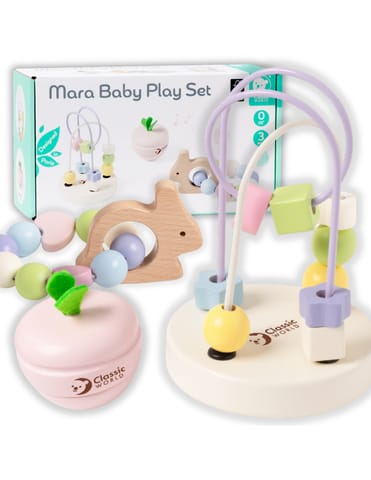 ⁨CLASSIC WORLD Pastelowy Zestaw Motoryczny dla Niemowląt Box Pierwsze Zabawki od Urodzenia⁩ w sklepie Wasserman.eu