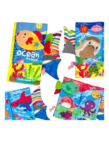 ⁨WOOPIE BABY Książeczka z Ogonkami Zwierząt Morskich Materiałowa Szeleszcząca⁩ w sklepie Wasserman.eu