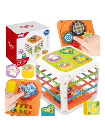⁨WOOPIE BABY Kostka Edukacyjna Sorter 4w1 Kształty 18m+⁩ w sklepie Wasserman.eu