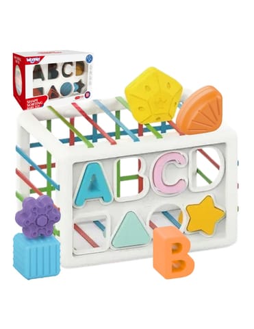 ⁨WOOPIE BABY Elastyczna Kostka Sensoryczna Sorter dla Dzieci Kolorowe Kształty Alfabet 15 el.⁩ w sklepie Wasserman.eu