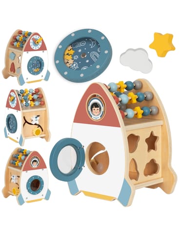 ⁨TOOKY TOY Kosmiczna Rakieta Aktywności Sorter Labirynt Drewniany⁩ w sklepie Wasserman.eu