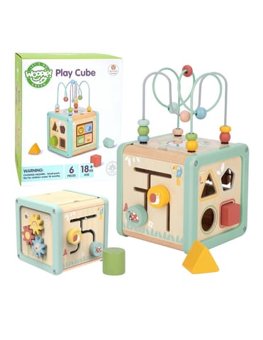 ⁨WOOPIE GREEN Drewniana Kostka Aktywności Multifunkcyjna Edukacyjna Sorter⁩ w sklepie Wasserman.eu