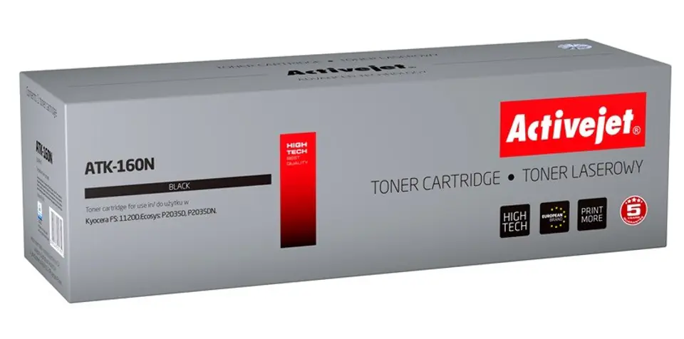 ⁨Activejet ATK-160N Toner Cartridge (replacement for Kyocera TK-160; Supreme; 2500 pages; black)⁩ at Wasserman.eu