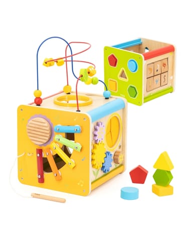 ⁨Viga Drewniana Kostka Edukacyjna 5w1⁩ w sklepie Wasserman.eu