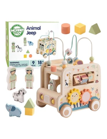 ⁨WOOPIE GREEN Drewniana Kostka Aktywności Samochód Terenowy Safari FSC⁩ w sklepie Wasserman.eu