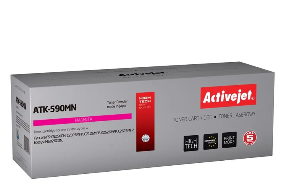 ⁨Activejet ATK-590MN Toner Cartridge (replacement for Kyocera TK-590M; Supreme; 5000 pages; magenta)⁩ at Wasserman.eu