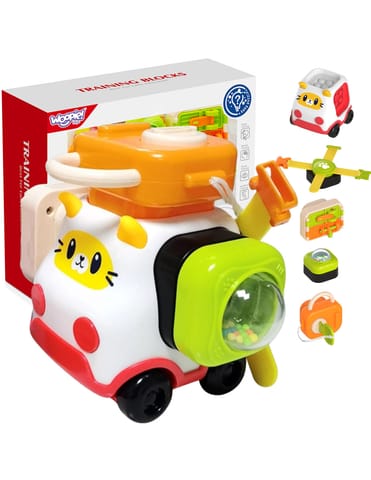 ⁨WOOPIE BABY Montessori Manipulacyjny Zestaw Konstrukcyjny Samochód Kotek 1⁩ w sklepie Wasserman.eu