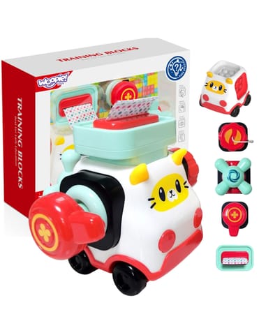 ⁨WOOPIE BABY Montessori Manipulacyjny Zestaw Konstrukcyjny Samochód Kotek 2⁩ w sklepie Wasserman.eu