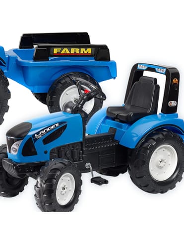 ⁨FALK Traktor Landini Niebieski na Pedały z Przyczepką od 3-7 lat⁩ w sklepie Wasserman.eu