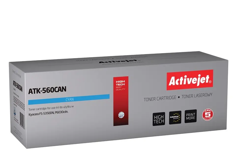 ⁨Activejet ATK-560CAN toner (replacement for Kyocera TK-560C; Premium; 10000 pages; cyan)⁩ at Wasserman.eu