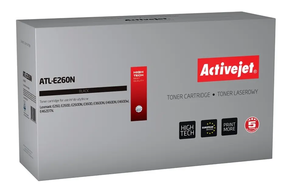 ⁨Activejet ATL-E260N toner (replacement for Lexmark E260A11E; Supreme; 3500 pages; black)⁩ at Wasserman.eu