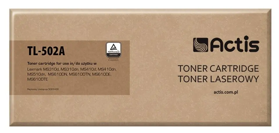 ⁨Actis TL-502A toner (replacement for Lexmark 50F2H00; Standard; 5000 pages; black)⁩ at Wasserman.eu