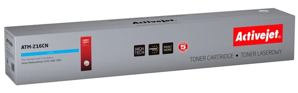 ⁨Activejet ATM-216CN toner (replacement for Konica Minolta TN216C; Supreme; 26000 pages; cyan)⁩ at Wasserman.eu