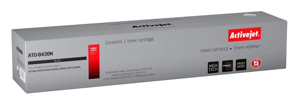 ⁨Activejet ATO-B430N Toner (replacement for OKI 43979202; Supreme; 7000 pages; black)⁩ at Wasserman.eu