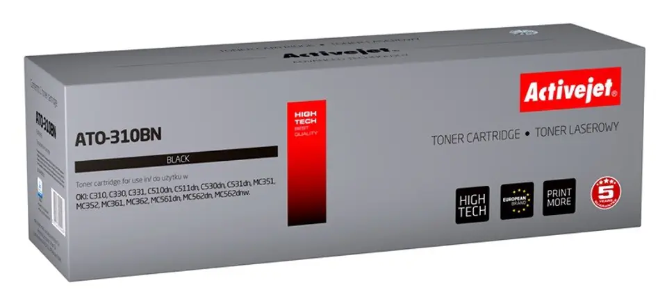 ⁨Activejet ATO-310BN Toner (zamiennik OKI 44469803; Supreme; 3500 stron; czarny)⁩ w sklepie Wasserman.eu