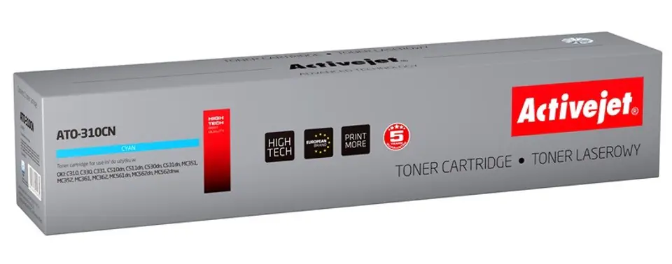 ⁨Activejet ATO-310CN toner (replacement for OKI 44469706; Supreme; 2000 pages; cyan)⁩ at Wasserman.eu