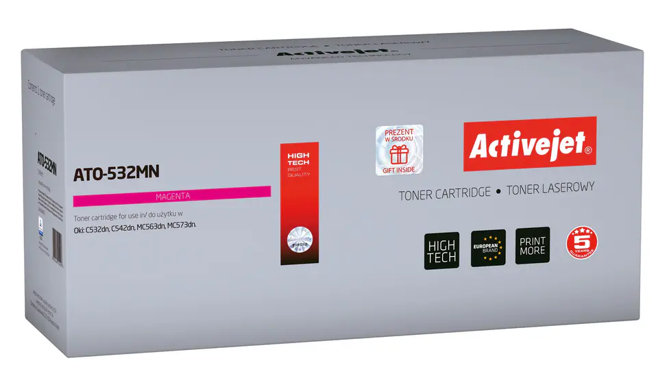 ⁨Toner Activejet ATO-532MN (zamiennik OKI 46490402; Supreme; 1500 stron; czerwony)⁩ w sklepie Wasserman.eu