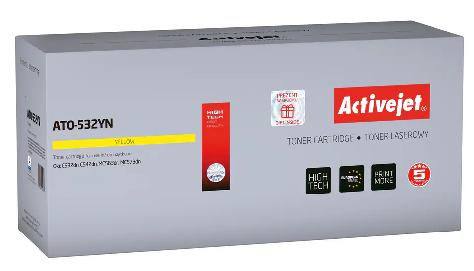 ⁨Toner Activejet ATO-532YN (zamiennik OKI 46490401; Supreme; 1500 stron; żółty)⁩ w sklepie Wasserman.eu