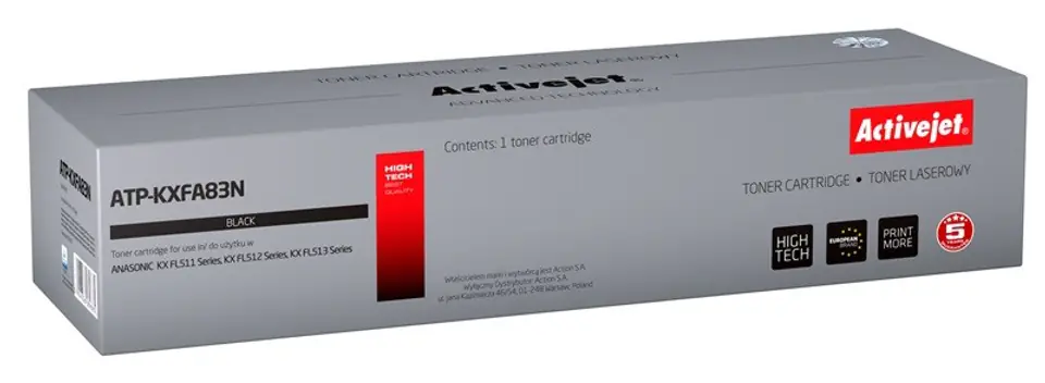 ⁨Activejet ATP-KXFA83N Toner (replacement for Panasonic KXFA83; Supreme; 2500 pages; black)⁩ at Wasserman.eu