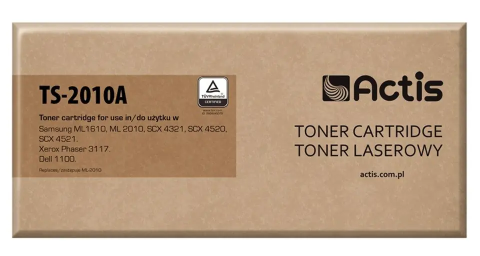 ⁨Actis TS-2010A Toner (zamiennik Samsung ML-1610D2/ ML-2010D3; Standard; 3000 stron; czarny)⁩ w sklepie Wasserman.eu