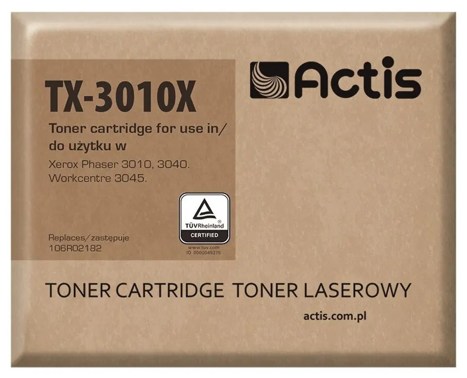 ⁨Actis TX-3010X Toner (replacement for Xerox 106R02182; Standard; 2300 pages; black)⁩ at Wasserman.eu