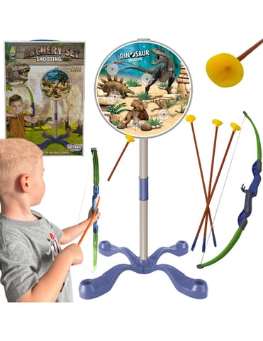 ⁨WOOPIE Zestaw Małego Łucznika Dinozaury Łuk Strzały Tarcza 32 el.⁩ w sklepie Wasserman.eu