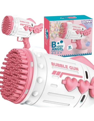 ⁨WOOPIE Pistolet do Robienia Baniek Mydlanych 91 Otworów Różowy⁩ w sklepie Wasserman.eu