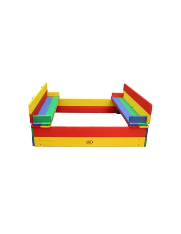 ⁨AXI Drewniana Piaskownica Ella Tęczowa Zakrywana z Ławeczkami⁩ w sklepie Wasserman.eu