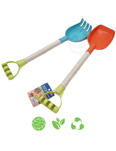 ⁨WOOPIE GREEN Zestaw do Piasku Łopatka i Grabki 51 cm BIODEGRADOWALNY ORGANICZNY MATERIAŁ⁩ w sklepie Wasserman.eu