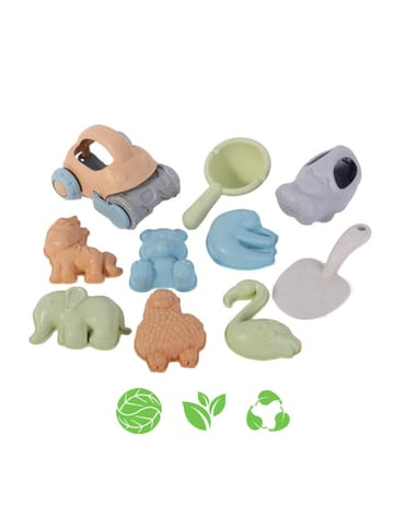 ⁨WOOPIE GREEN Zestaw do Piasku z Samochodzikiem 10 el. BIODEGRADOWALNY ORGANICZNY MATERIAŁ⁩ w sklepie Wasserman.eu