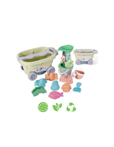 ⁨WOOPIE GREEN Zestaw do Piasku z Wózkiem 13 el. BIODEGRADOWALNY ORGANICZNY MATERIAŁ⁩ w sklepie Wasserman.eu