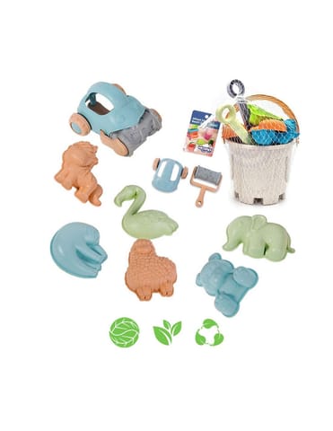 ⁨WOOPIE GREEN Zestaw do Piasku z Wiaderkiem i Samochodzikiem 10 el. BIODEGRADOWALNY ORGANICZNY MATERIAŁ⁩ w sklepie Wasserman.eu