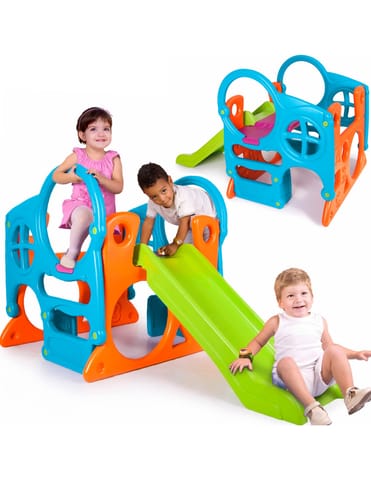 FEBER Duży Plac Zabaw Activity Center Zjeżdżalnia 100 cm Ścianka Wspinaczkowa Kształty w sklepie Wasserman.eu