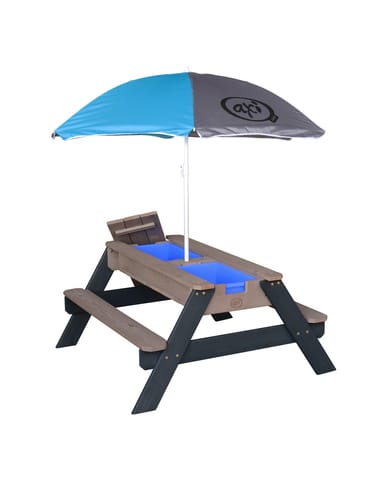 ⁨AXI Stół Piknikowy Nick z Pojemnikami na Piasek/Wodę z Parasolem⁩ w sklepie Wasserman.eu