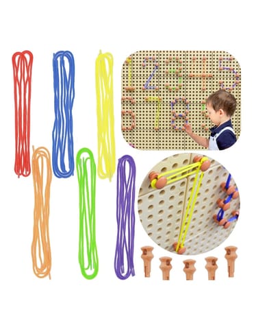 ⁨MASTERKIDZ Zestaw Kołeczki i Sznurki - Do Tablicy Naukowo-Kreatywnej STEM⁩ w sklepie Wasserman.eu
