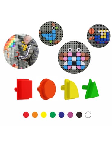 ⁨MASTERKIDZ Geometryczne Elementy 8 Kolorów 256 szt Akcesoria do tablic STEM⁩ w sklepie Wasserman.eu