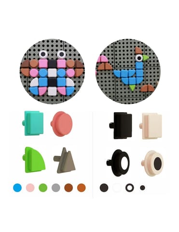 ⁨MASTERKIDZ Zestaw Kołeczki w kształcie figur geometrycznych 64szt do tablic STEM⁩ w sklepie Wasserman.eu