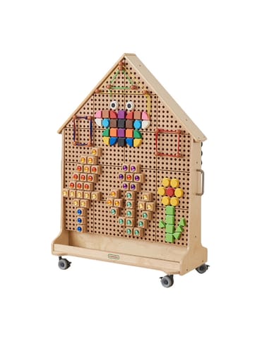 ⁨MASTERKIDZ Drewniana Tablica STEM Wolnostojąca XXL w Kształcie Domu⁩ w sklepie Wasserman.eu