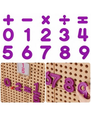 ⁨MASTERKIDZ Zestaw Cyferek i Znaków do Nauki Liczenia i Matematyki do Paneli Ściennych STEM 82 el.⁩ w sklepie Wasserman.eu