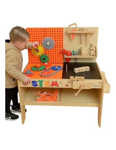 ⁨MASTERKIDZ Drewniany Warsztat XXL Montessori STEM z Narzędziami⁩ w sklepie Wasserman.eu