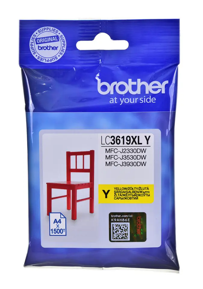 ⁨Tusz Brother żółty LC3619XLY=LC-3619XLY, 1500 str.⁩ w sklepie Wasserman.eu