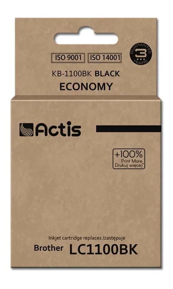 ⁨Actis KB-1100Bk Tusz (zamiennik Brother LC1100BK/980BK; Standard; 28 ml; czarny)⁩ w sklepie Wasserman.eu